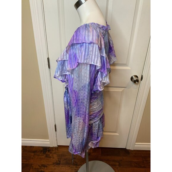 LoveShackFancy Purple Blue Watercolor Rain Drop Moxie Dress NWT $495, Size 8 - Picture 7 of 9